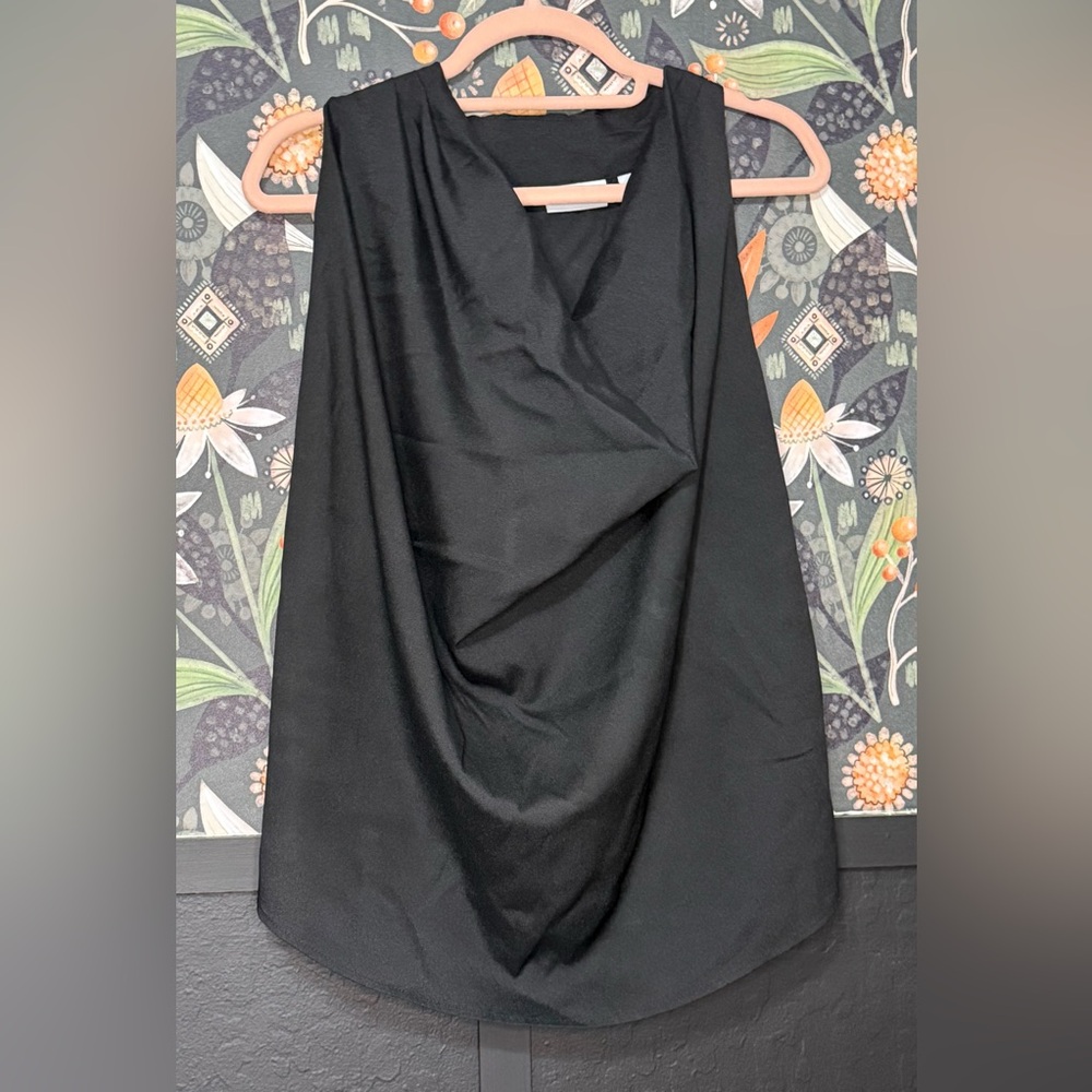 New York & Company Black Drape Blouse